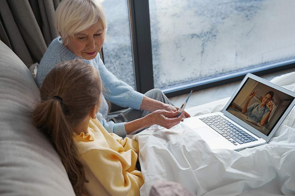Grandma using Internet to get medical help for kid