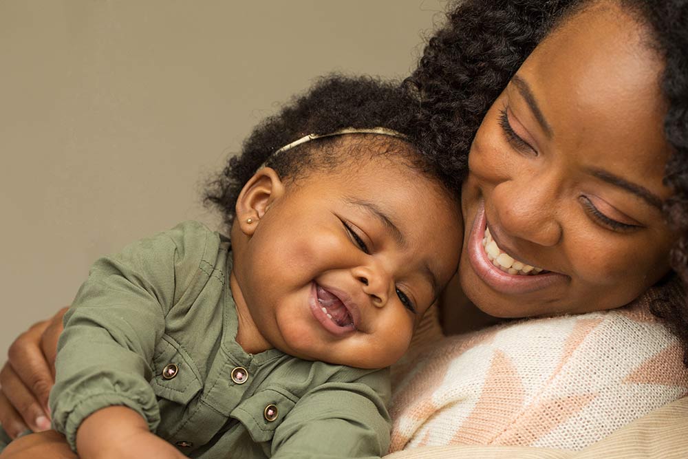 African American mother and daughter