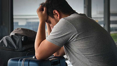 Man struggling with mental health