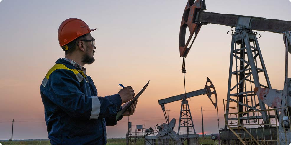 Male worker on an oilfield jobsite