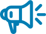 Healthcare news icon of a megaphone.