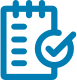 Precertification for Medicaid Expansion icon of notebook with checkmark.