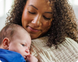 Mother holding a baby