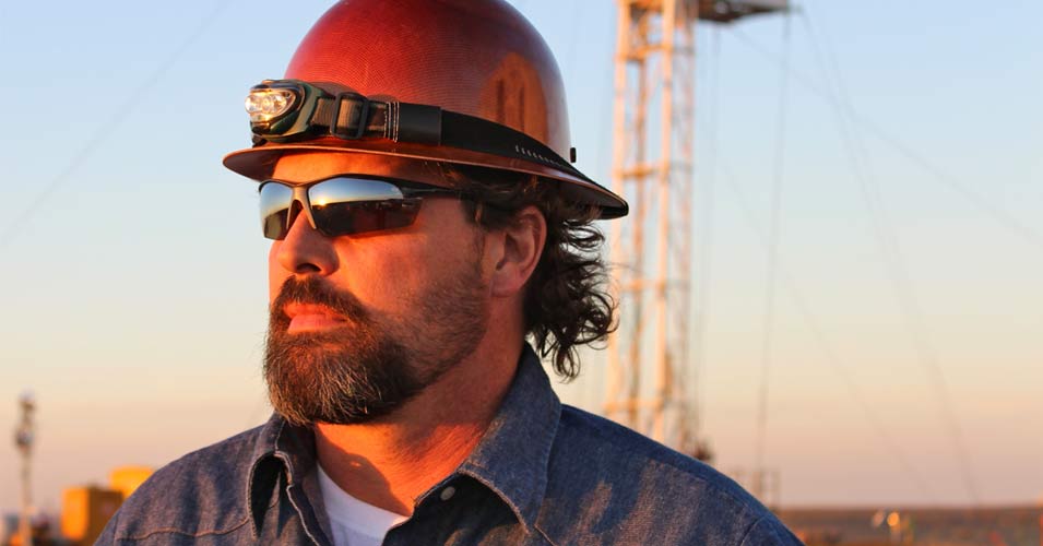 Male worker on an oilfield jobsite