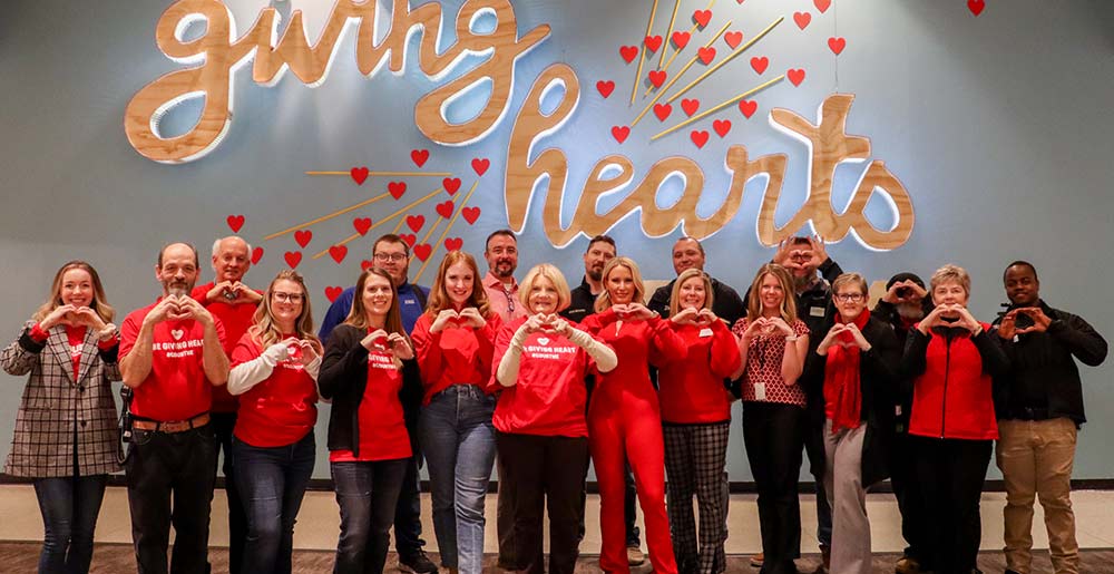 Giving Hearts Day photo fo West Acres Development team