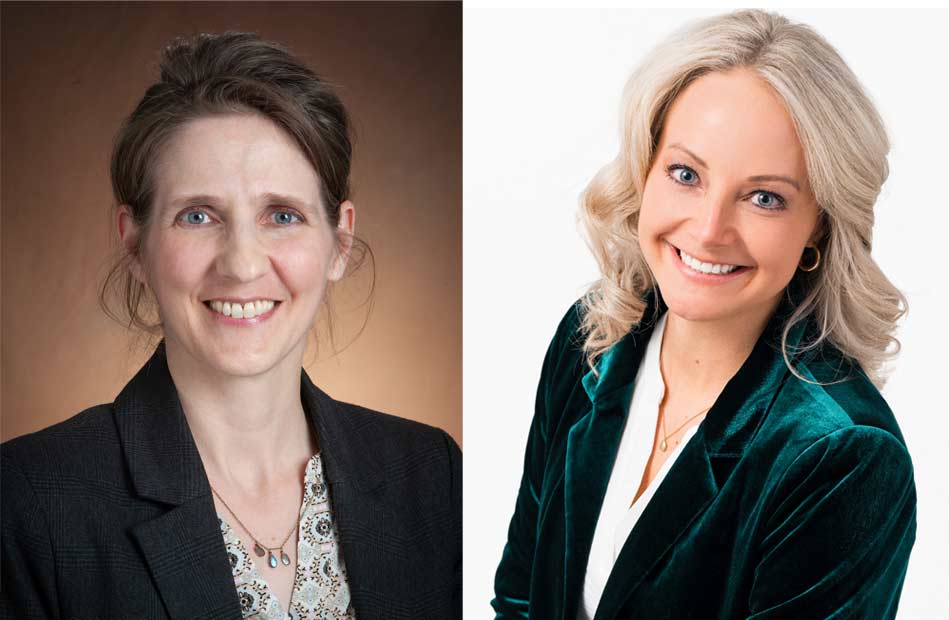 Headshots of Karen Olson and Amber Blomberg