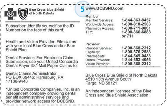 Member ID card back side