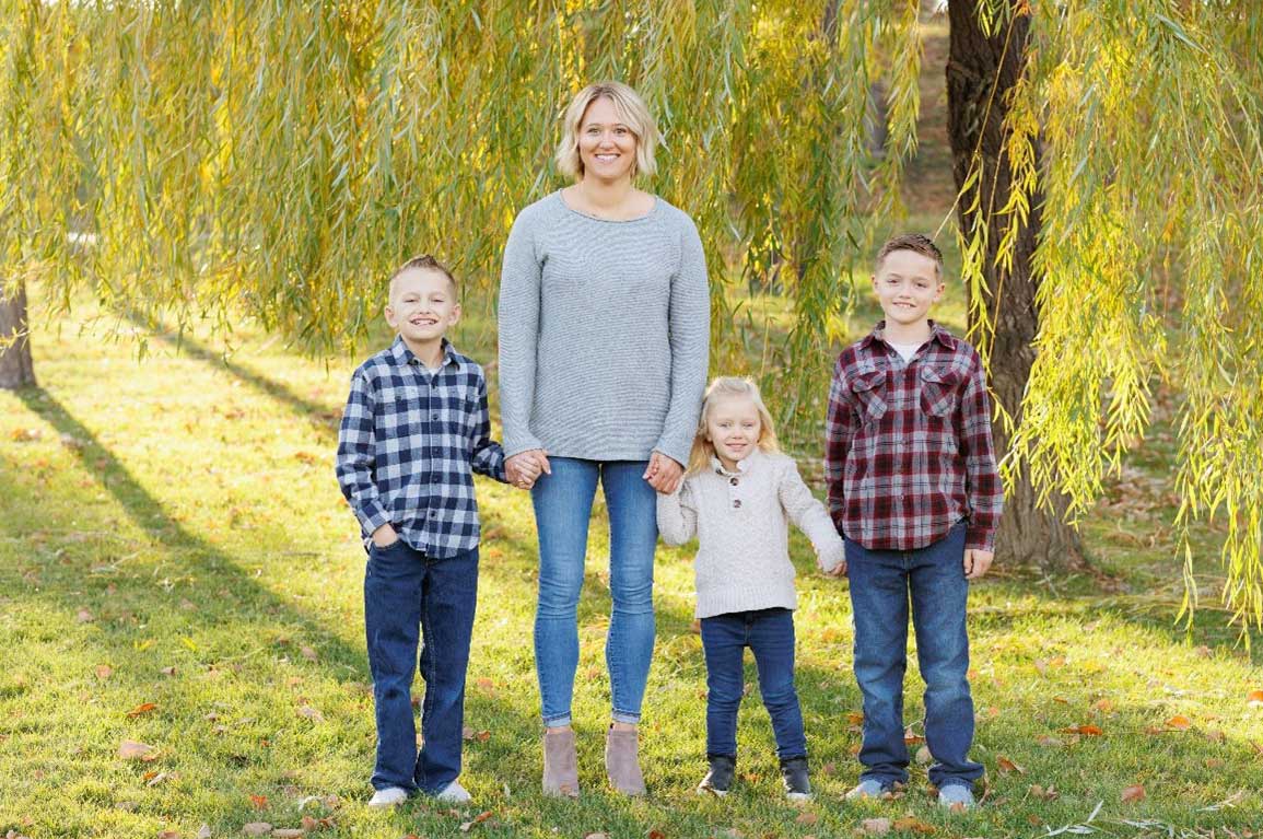 BCBSND employee, Erin Burd, and her children