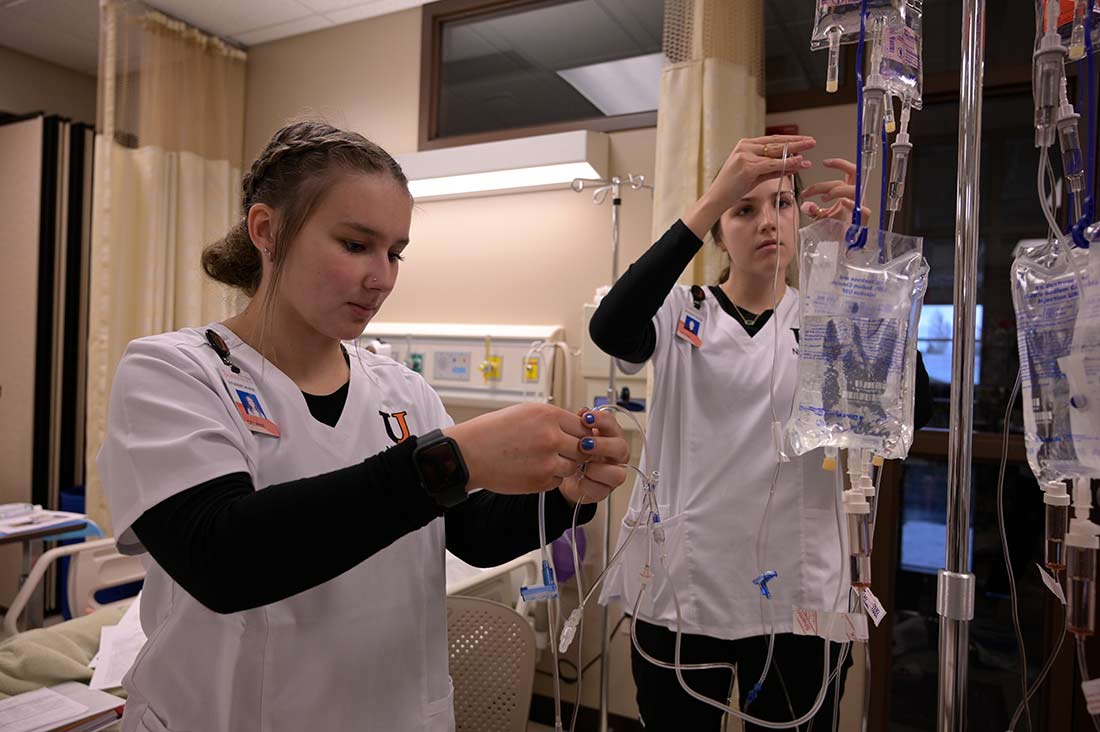 Health care students training at the University of Jamestown