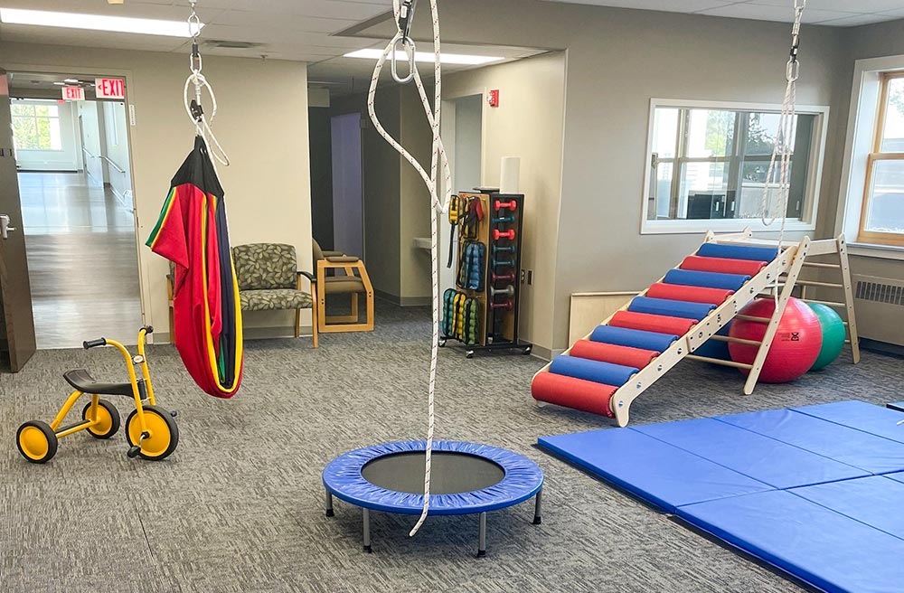 Unity Medical Center’s pediatric gym equipment.