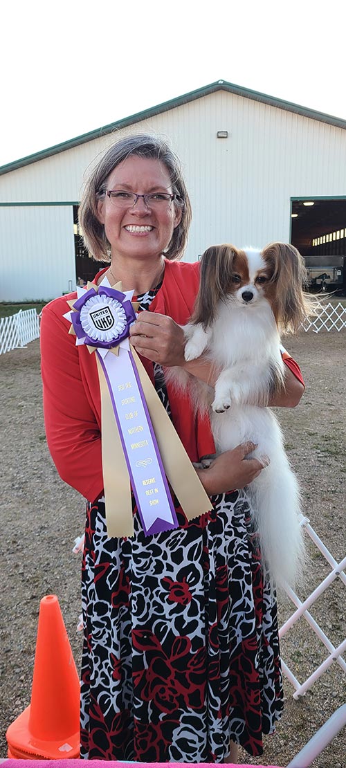 Lisa and Fawkes earned two Reserve Best In Shows at a United Kennel Club in July.