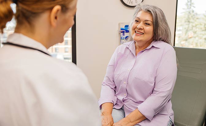 Woman at a doctor visit