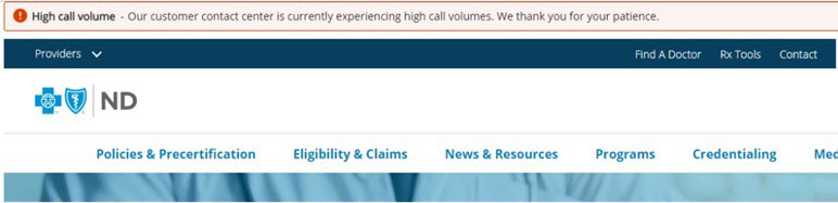 Provider high call volume alert banner