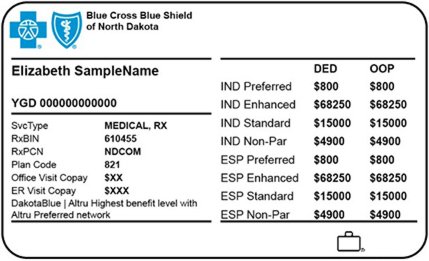 BCBSND ID Card