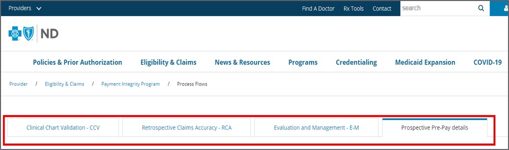 Payment Integrity Program web page