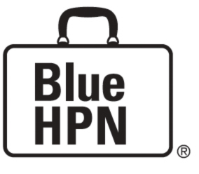 An icon of a suitcase with Blue HPN inside