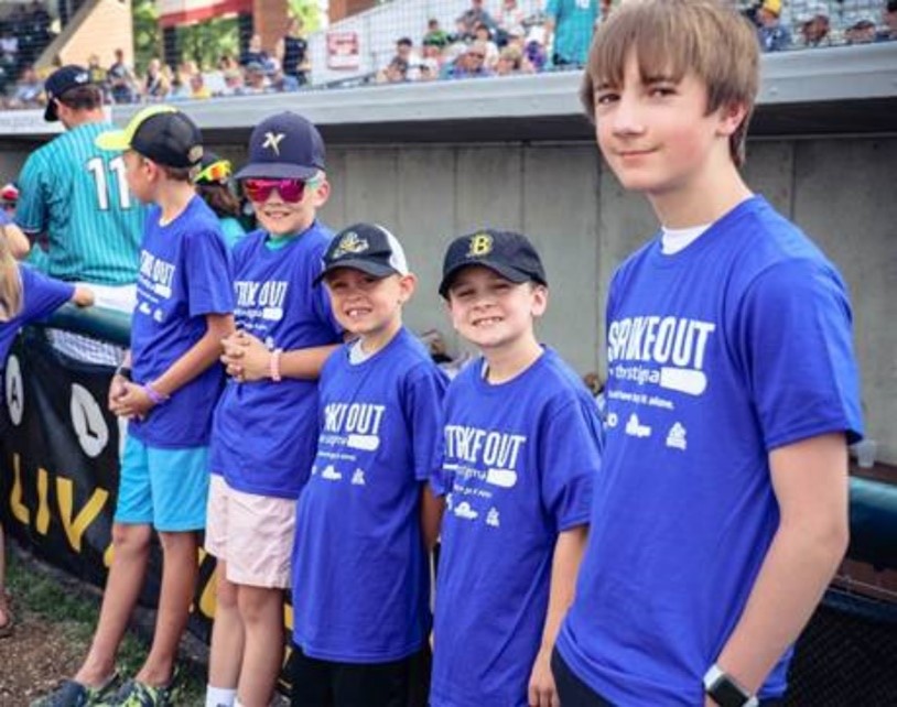 Kids wearing Strike out the Stigma T-shirts